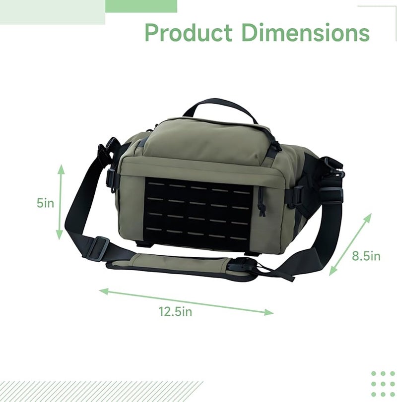 Green Oxford Cloth 8L Sling Backpack Crossbody Travel Pack Special Edition - Image 3